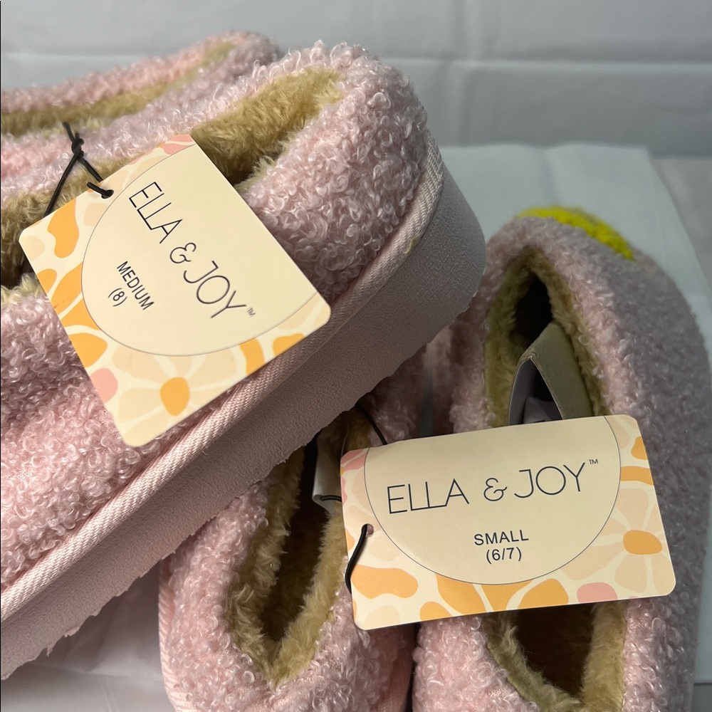 Ella & Joy Platform Slippers Avocado Blush Pink - Picture 6 of 8
